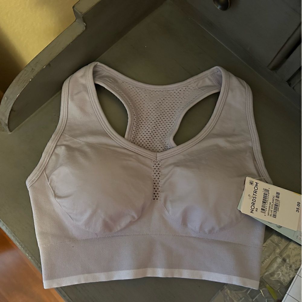 Zella Blue Iceland medium support bra NWT XS‎